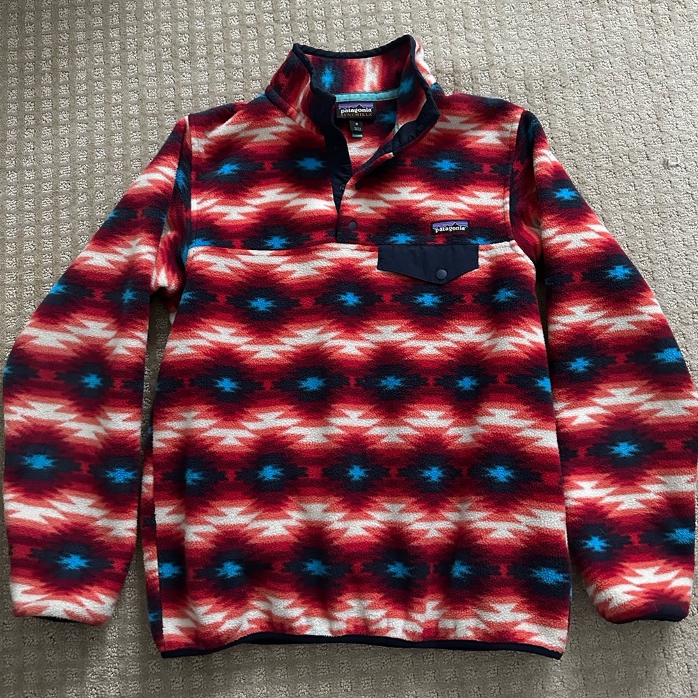 women’s Patagonia half snap pullover Aztec Synchilla fleece jacket size medium